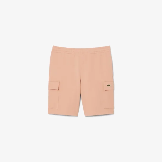 Cargo-shorts i bomullsfleece for menn