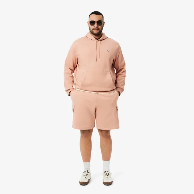 Cargo-shorts i bomullsfleece for menn