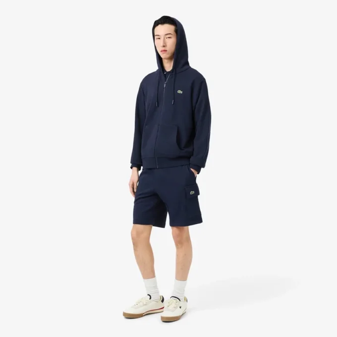 Cargoshorts i bomullsfleece for menn
