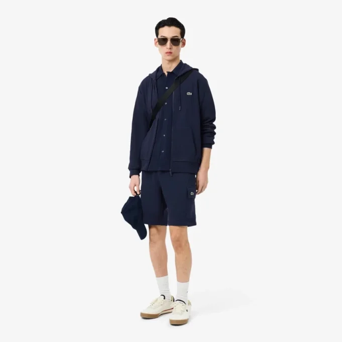 Cargoshorts i bomullsfleece for menn
