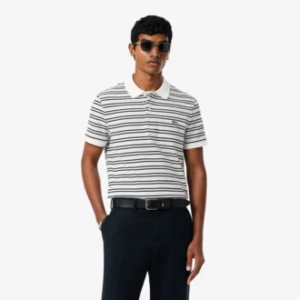 Classic Fit Striped Petit Piqua Pologensere