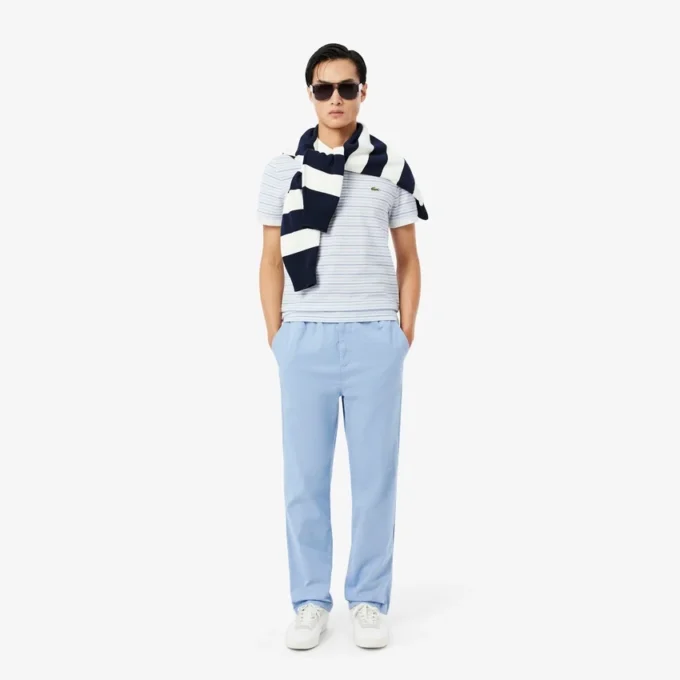 Classic Fit Striped Petit Piqua Pologensere