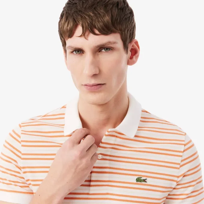 Classic Fit Striped Petit Piqua Pologensere