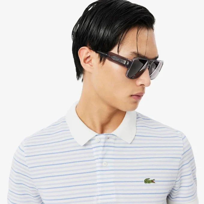 Classic Fit Striped Petit Piqua Pologensere