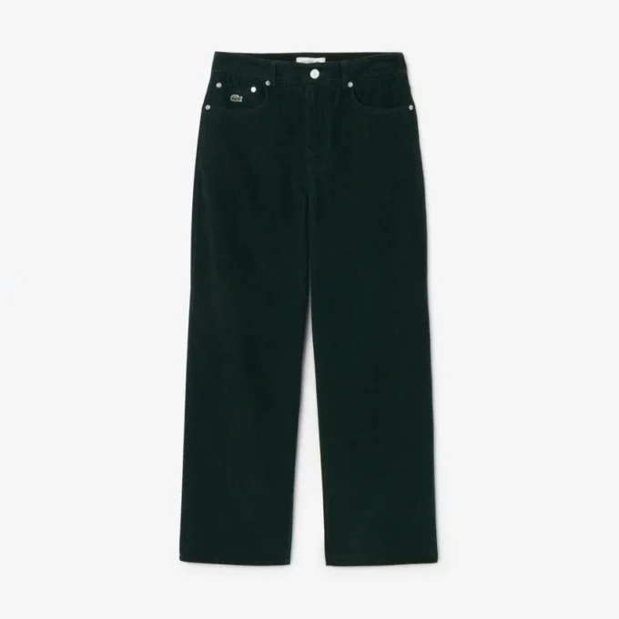 Corduroybukser med vid benvidde for kvinner
