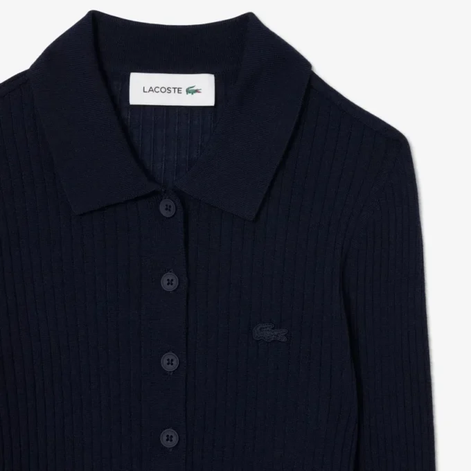 Dame-genser i ulljersey med polokrage