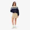 Damemodell, produsert i Frankrike, slim fit, stripet pologenser