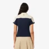 Damemodell, produsert i Frankrike, slim fit, stripet pologenser