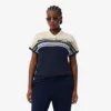 Damemodell, produsert i Frankrike, slim fit, stripet pologenser