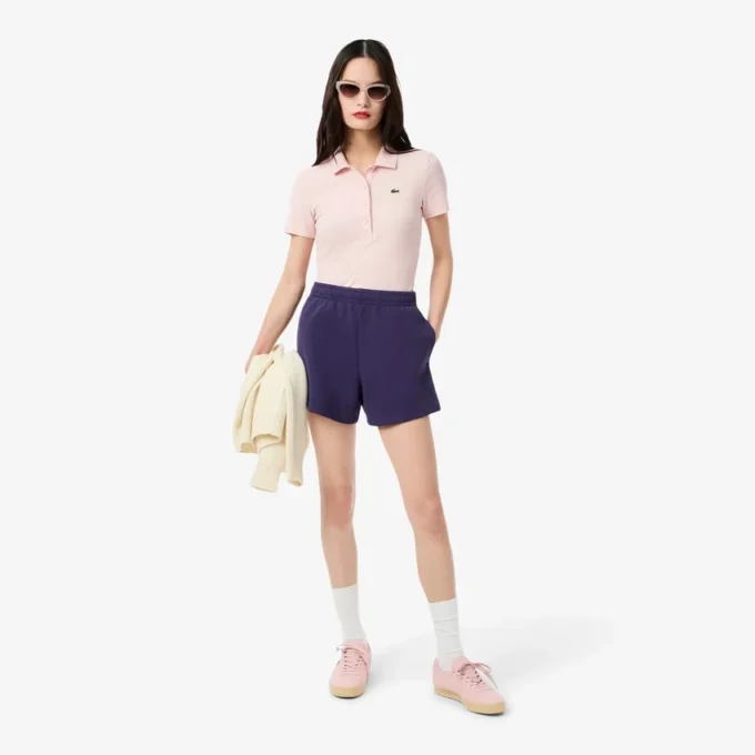 Dobbeltsidige piqué-shorts for kvinner