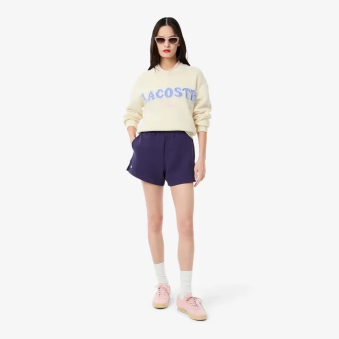 Dobbeltsidige piqué-shorts for kvinner