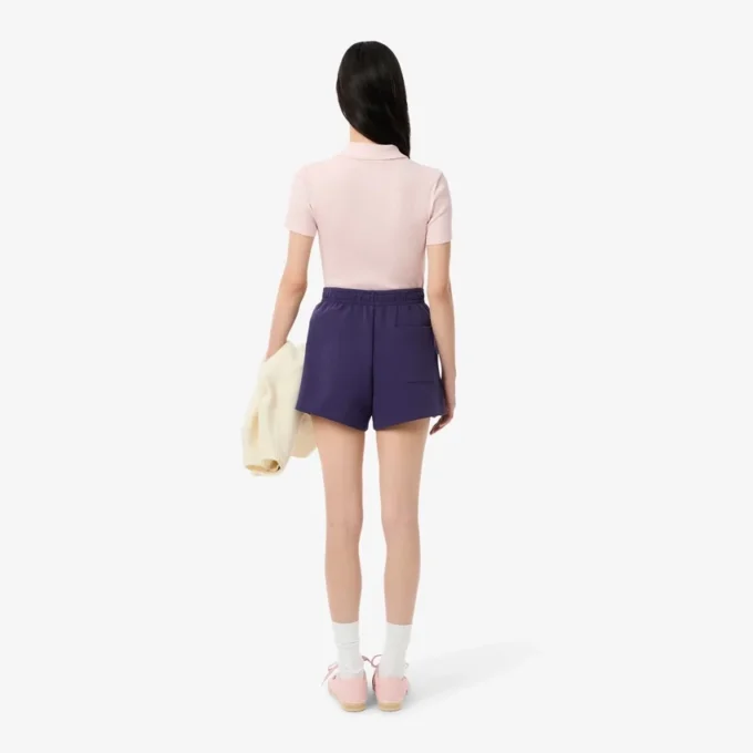Dobbeltsidige piqué-shorts for kvinner