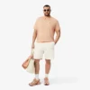 Fargeblokkerte shorts i bomullsfleece for menn