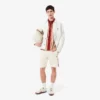 Fargeblokkerte shorts i bomullsfleece for menn