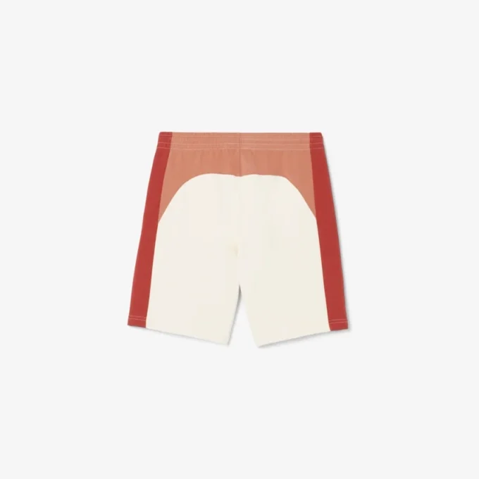 Fargeblokkerte shorts i bomullsfleece for menn