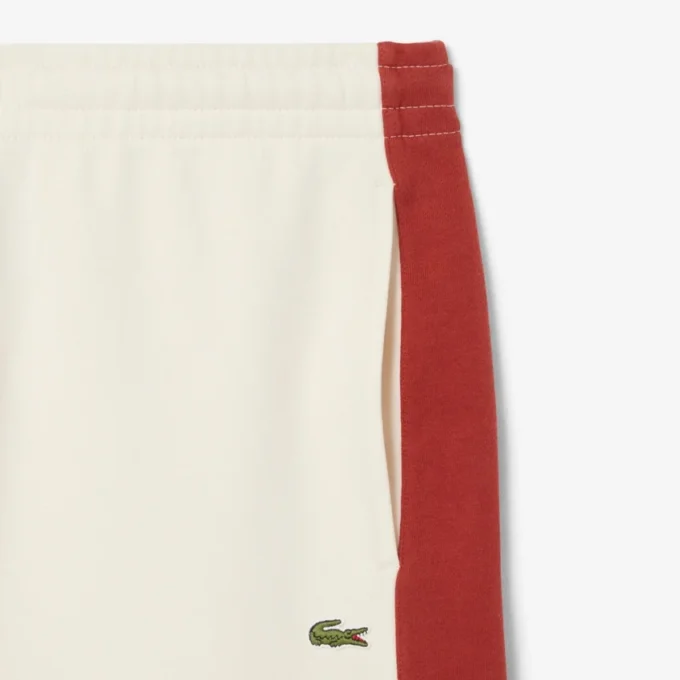 Fargeblokkerte shorts i bomullsfleece for menn