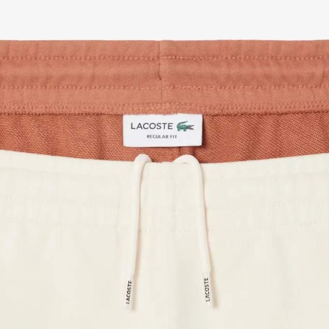 Fargeblokkerte shorts i bomullsfleece for menn