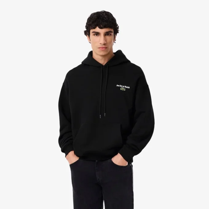 Fleece-hettegenser med flere trykk for menn