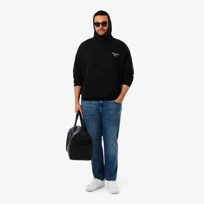 Fleece-hettegenser med flere trykk for menn