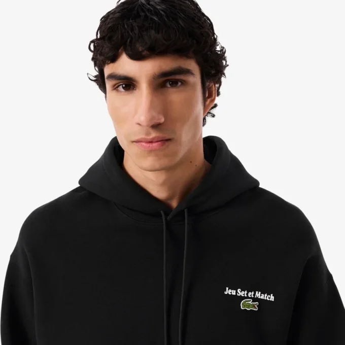Fleece-hettegenser med flere trykk for menn