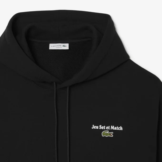 Fleece-hettegenser med flere trykk for menn