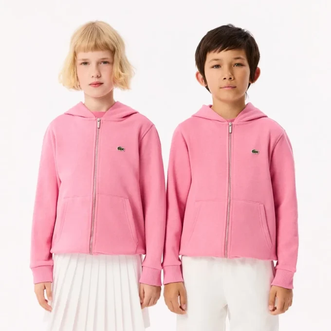 Fleece-hettegenser med glidelås for barn