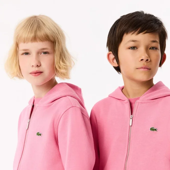 Fleece-hettegenser med glidelås for barn