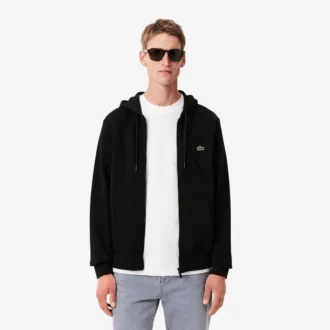 Fleece-hettegenser med glidelås for menn