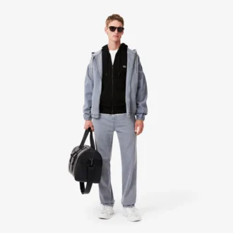 Fleece-hettegenser med glidelås for menn