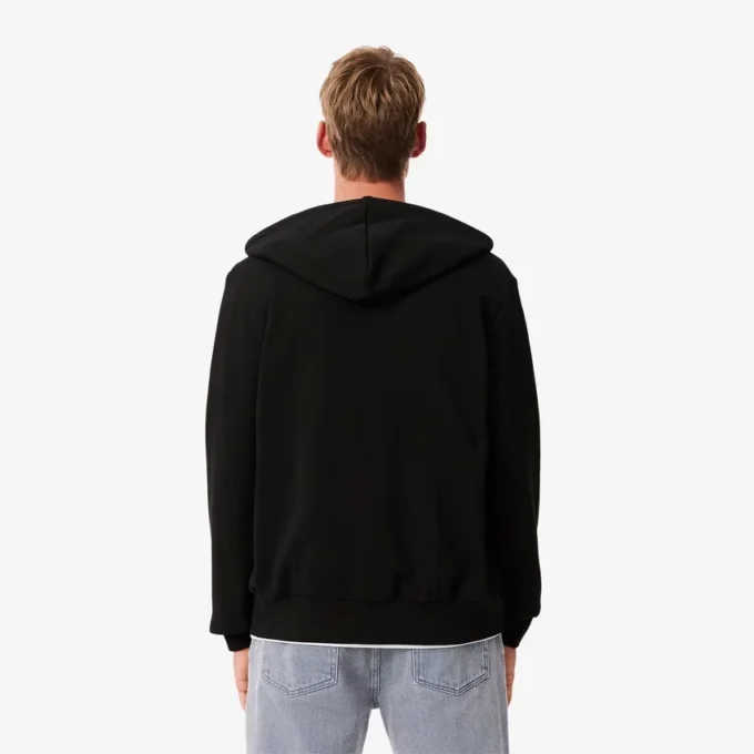 Fleece-hettegenser med glidelås for menn