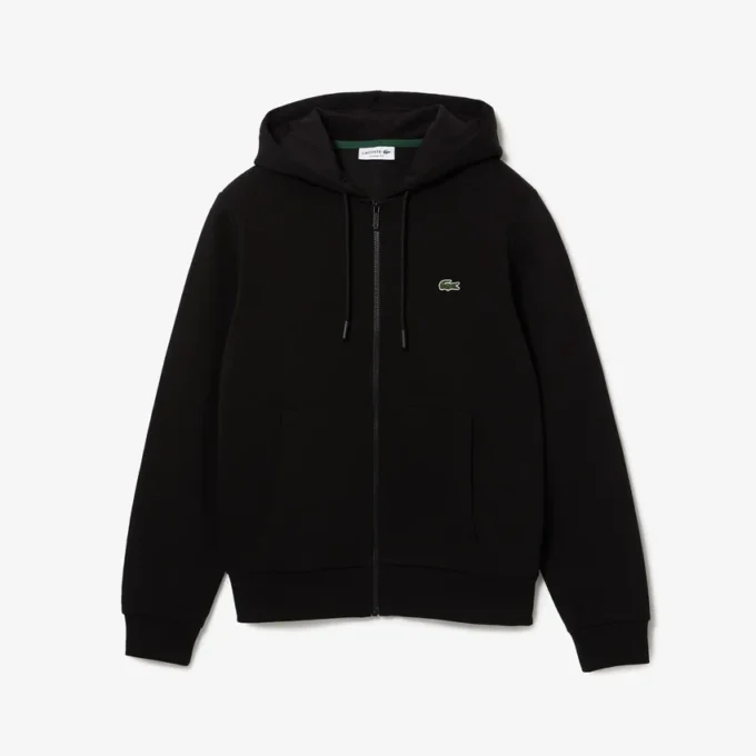 Fleece-hettegenser med glidelås for menn