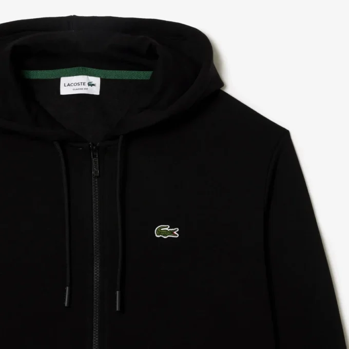 Fleece-hettegenser med glidelås for menn