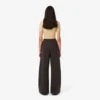 Fleece-joggebukse med vid benvidde for kvinner