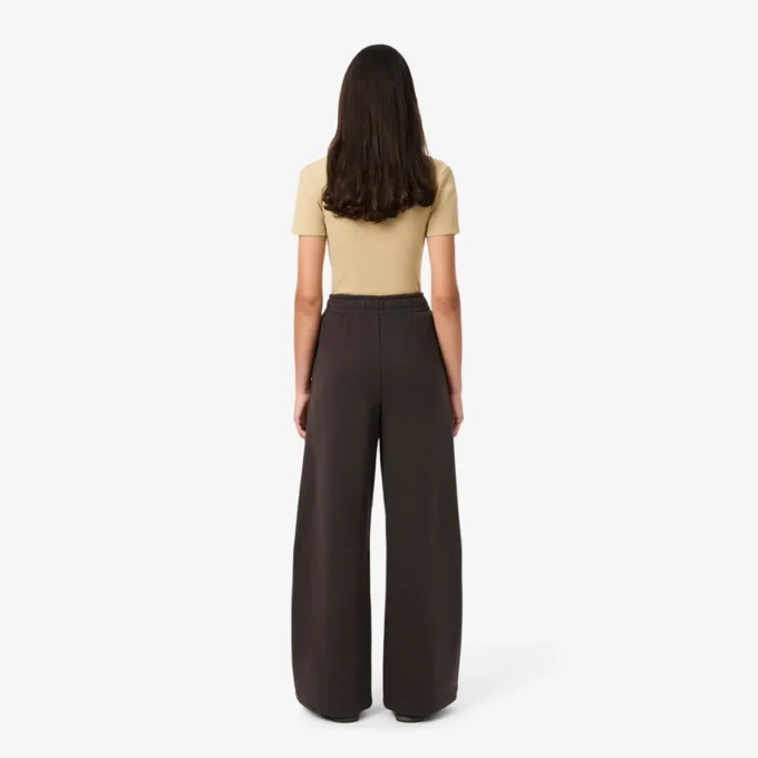 Fleece-joggebukse med vid benvidde for kvinner