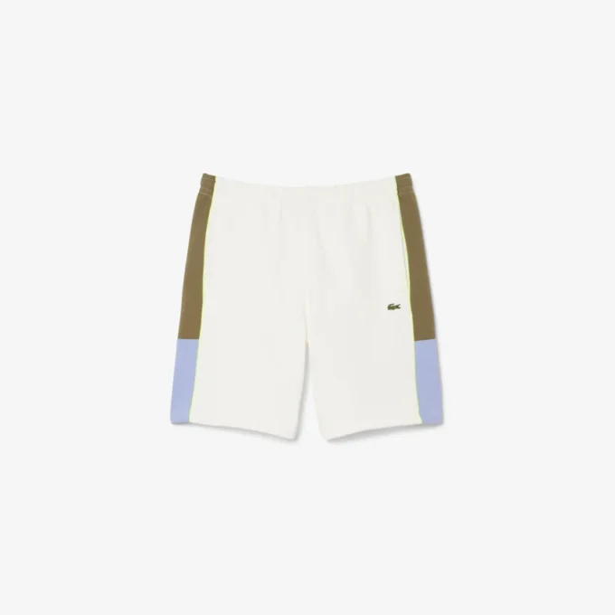 Fleece-shorts for menn med fargeblokker