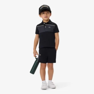 Fleece-shorts med fargeblokker