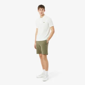 Fleece-shorts med logo-stripe i normal passform