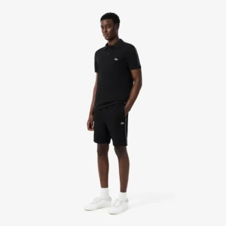 Fleece-shorts med logo-stripe i normal passform