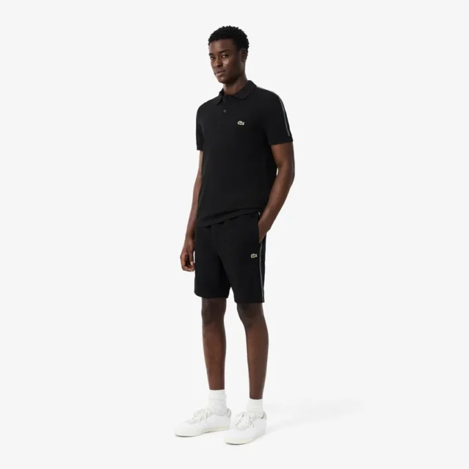 Fleece-shorts med logo-stripe i normal passform