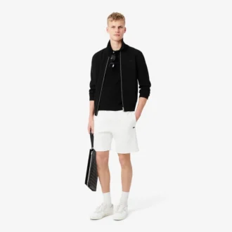 Fleece-shorts med logo-stripe i normal passform