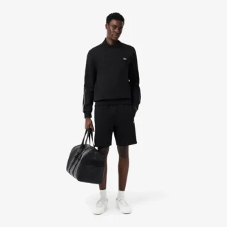 Fleece-shorts med logo-stripe i normal passform