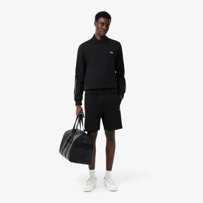 Fleece-shorts med logo-stripe i normal passform