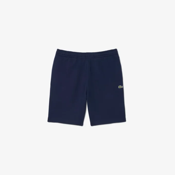 Fleece-shorts med logo-striper i normal passform