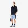 Fleece-shorts med regular fit og fargeblokker