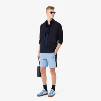 Fleece-shorts med regular fit og fargeblokker