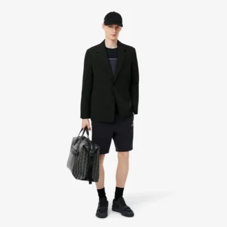 Fleece-shorts med regular fit og fargeblokker