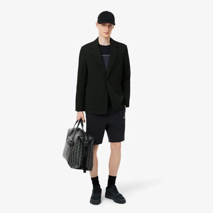 Fleece-shorts med regular fit og fargeblokker
