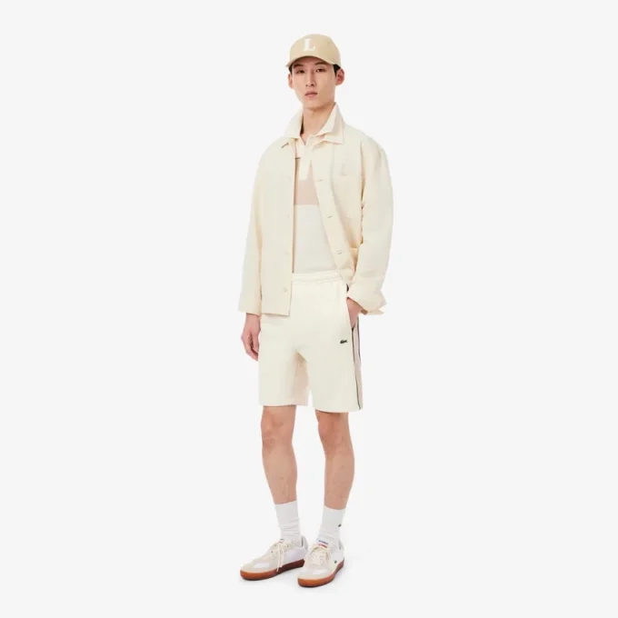 Fleece-shorts med regular fit og fargeblokker