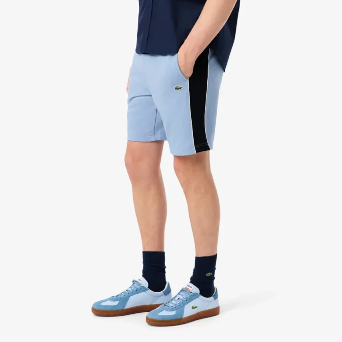 Fleece-shorts med regular fit og fargeblokker