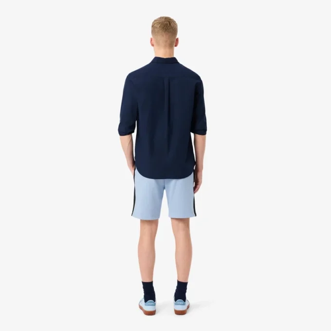 Fleece-shorts med regular fit og fargeblokker